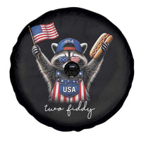 Funny Two Fiddy Raccoon Patriotic Spare Tire Cover USA Flag Hot Dog Fourth of July USA 250th Anniversary