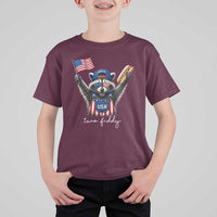 Funny Two Fiddy Raccoon Patriotic T Shirt For Kid USA Flag Hot Dog Fourth of July USA 250th Anniversary