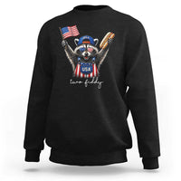 Funny Two Fiddy Raccoon Patriotic Sweatshirt USA Flag Hot Dog Fourth of July USA 250th Anniversary