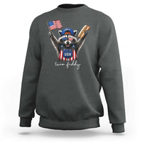 Funny Two Fiddy Raccoon Patriotic Sweatshirt USA Flag Hot Dog Fourth of July USA 250th Anniversary