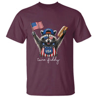 Funny Two Fiddy Raccoon Patriotic T Shirt USA Flag Hot Dog Fourth of July USA 250th Anniversary