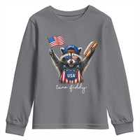 Funny Two Fiddy Raccoon Patriotic Youth Sweatshirt USA Flag Hot Dog Fourth of July USA 250th Anniversary