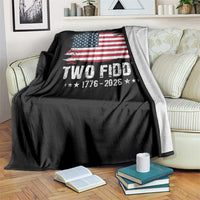 Two Fiddy USA 250th Anniversary Throw Blanket Vintage American Flag Patriotic Humor