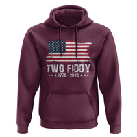 Two Fiddy USA 250th Anniversary Hoodie Vintage American Flag Patriotic Humor