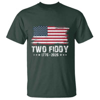 Two Fiddy USA 250th Anniversary T Shirt Vintage American Flag Patriotic Humor