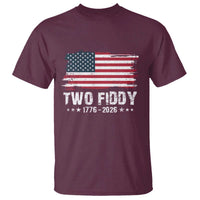 Two Fiddy USA 250th Anniversary T Shirt Vintage American Flag Patriotic Humor