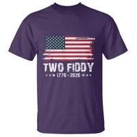 Two Fiddy USA 250th Anniversary T Shirt Vintage American Flag Patriotic Humor