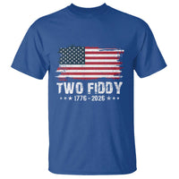 Two Fiddy USA 250th Anniversary T Shirt Vintage American Flag Patriotic Humor