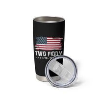 Two Fiddy USA 250th Anniversary Tumbler Cup Vintage American Flag Patriotic Humor