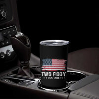 Two Fiddy USA 250th Anniversary Tumbler Cup Vintage American Flag Patriotic Humor