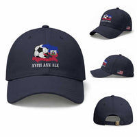 Ayiti Ann Ale Haiti Soccer Baseball Cap Haitian Football Fan Pride Flag Graphic Caribbean Sports