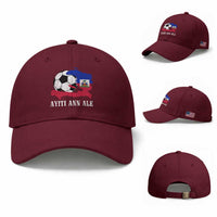 Ayiti Ann Ale Haiti Soccer Baseball Cap Haitian Football Fan Pride Flag Graphic Caribbean Sports