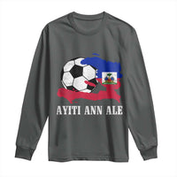Ayiti Ann Ale Haiti Soccer Long Sleeve Shirt Haitian Football Fan Pride Flag Graphic Caribbean Sports