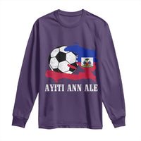 Ayiti Ann Ale Haiti Soccer Long Sleeve Shirt Haitian Football Fan Pride Flag Graphic Caribbean Sports
