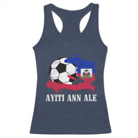 Ayiti Ann Ale Haiti Soccer Racerback Tank Top Haitian Football Fan Pride Flag Graphic Caribbean Sports