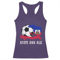 Ayiti Ann Ale Haiti Soccer Racerback Tank Top Haitian Football Fan Pride Flag Graphic Caribbean Sports
