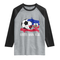 Ayiti Ann Ale Haiti Soccer Raglan Shirt Haitian Football Fan Pride Flag Graphic Caribbean Sports