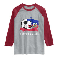 Ayiti Ann Ale Haiti Soccer Raglan Shirt Haitian Football Fan Pride Flag Graphic Caribbean Sports