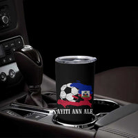 Ayiti Ann Ale Haiti Soccer Tumbler Cup Haitian Football Fan Pride Flag Graphic Caribbean Sports
