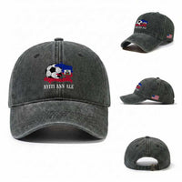 Ayiti Ann Ale Haiti Soccer Washed Cotton Baseball Cap Haitian Football Fan Pride Flag Graphic Caribbean Sports
