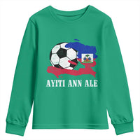 Ayiti Ann Ale Haiti Soccer Youth Sweatshirt Haitian Football Fan Pride Flag Graphic Caribbean Sports