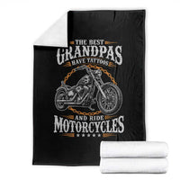 Biker Grandpa Best Grandpas Have Tattoos and Ride Motorcycles Throw Blanket