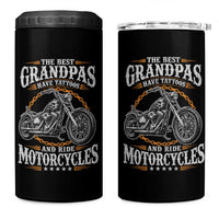 Biker Grandpa Best Grandpas Have Tattoos and Ride Motorcycles 4 in 1 Can Cooler Tumbler