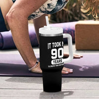 90th Birthday Tumbler With Handle To Create This Masterpiece 90 Year Old Gift