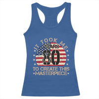 80th Birthday Racerback Tank Top It Took Me 80 Years To Create This Masterpiece Vintage American Flag