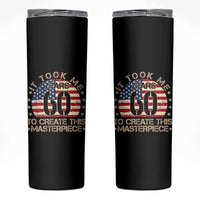 60th Birthday Skinny Tumbler It Took Me 60 Years To Create This Masterpiece Vintage American Flag