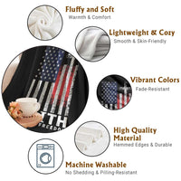 Faith Family Freedom Throw Blanket Charlie Kirk Patriotic Christian Vintage USA Flag - Wonder Print Shop