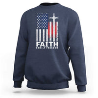Faith Family Freedom Sweatshirt Charlie Kirk Patriotic Christian Vintage USA Flag - Wonder Print Shop