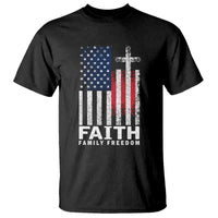 Faith Family Freedom T Shirt Charlie Kirk Patriotic Christian Vintage USA Flag - Wonder Print Shop