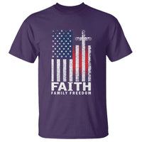 Faith Family Freedom T Shirt Charlie Kirk Patriotic Christian Vintage USA Flag - Wonder Print Shop