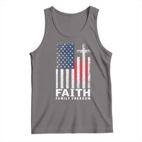 Faith Family Freedom Tank Top Charlie Kirk Patriotic Christian Vintage USA Flag - Wonder Print Shop