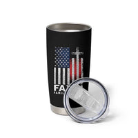 Faith Family Freedom Tumbler Cup Charlie Kirk Patriotic Christian Vintage USA Flag - Wonder Print Shop