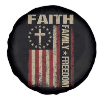 Faith Family Freedom Spare Tire Cover Patriotic Christian Vintage USA Flag - Wonder Print Shop