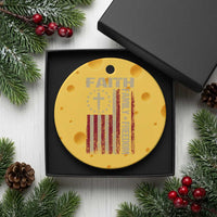 Faith Family Freedom Ceramic Ornament Patriotic Christian Vintage USA Flag - Wonder Print Shop