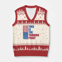 This is The Turning Point V-Neck Knit Sweater Vest USA Flag Patriotic Freedom Conservative - Wonder Print Shop