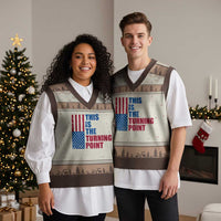 This is The Turning Point V-Neck Knit Sweater Vest USA Flag Patriotic Freedom Conservative - Wonder Print Shop