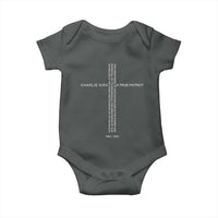 Charlie Kirk Baby Onesie A True Patriot Patriotic Christian Cross - Wonder Print Shop