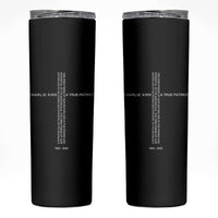 Charlie Kirk Skinny Tumbler A True Patriot Patriotic Christian Cross - Wonder Print Shop
