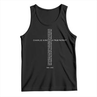 Charlie Kirk Tank Top A True Patriot Patriotic Christian Cross - Wonder Print Shop
