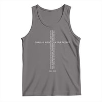 Charlie Kirk Tank Top A True Patriot Patriotic Christian Cross - Wonder Print Shop