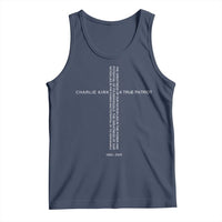 Charlie Kirk Tank Top A True Patriot Patriotic Christian Cross - Wonder Print Shop