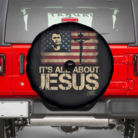 Charlie Kirk Spare Tire Cover Its All About Jesus USA Flag Patriotic Christian - Wonder Print Shop