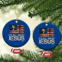 Charlie Kirk Ceramic Ornament Its All About Jesus USA Flag Patriotic Christian - Wonder Print Shop