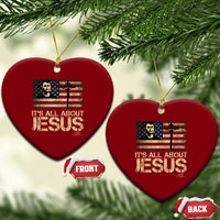 Charlie Kirk Ceramic Ornament Its All About Jesus USA Flag Patriotic Christian - Wonder Print Shop