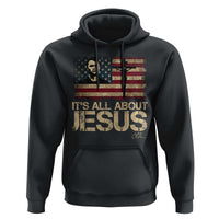 Charlie Kirk Hoodie Its All About Jesus USA Flag Patriotic Christian - Wonder Print Shop