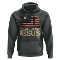 Charlie Kirk Hoodie Its All About Jesus USA Flag Patriotic Christian - Wonder Print Shop
